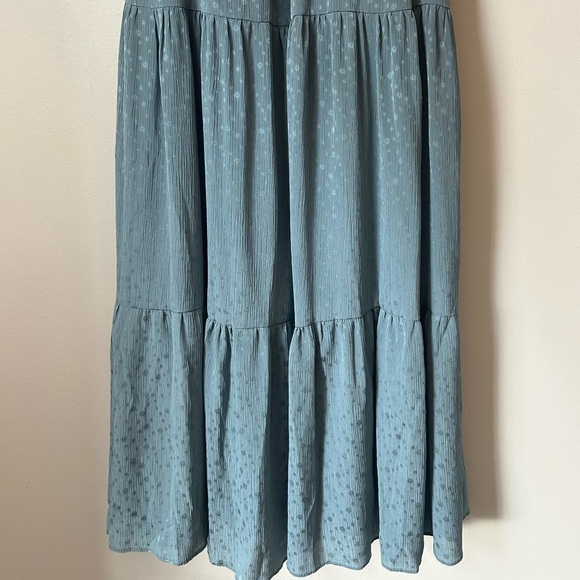 MAX STUDIO Jacquard Dot Lace Trim Maxi Dress in Emerald Size M - Picture 11 of 14